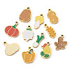 11Pcs 11 Styles Vegetables 304 Stainless Steel Enamel Charms STAS-TA0005-46-2
