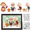 Grandma with Dog Carbon Steel Cutting Dies Stencils DIY-WH0309-2024-1