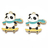 Rack Plating Alloy Enamel Pendants ENAM-N055-044-2