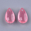 Transparent Spray Painted Glass Charms GLAA-S183-03E-2