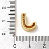 Brass Micro Pave Clear Cubic Zirconia Charms ZIRC-C009-01G-J-3
