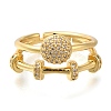 Adjustable Rack Plating Brass Micro Pave Cubic Zirconia Rings for Women RJEW-S244-01G-A-2