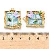 304 Stainless Steel Enamel & Rhinestone Pendants STAS-B084-02G-02-3