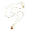 Brass Micro Pave Clear Cubic Zirconia Pendant Necklaces LS-NJEW-Z035-04B-G-1
