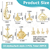 20Pcs 10 Styles Sea Animals Brass Pendants KK-HS0001-26-2