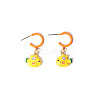 Zinc Alloy Enamel Stud Dangle Earrings WG5F1D3-02-1