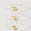 3Pcs Synthetic Non-magnetic Hematite & Imitation Pearl Beaded Stretch Bracelet Sets for Women DB0694-4-1