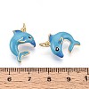 Brass Enamel Pendants KK-T072-22G-3
