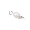 Natural Cultured Freshwater Pearl Potato Links Connector Charms PALLOY-JF04173-01-4