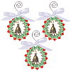 Christmas Wreath Acrlic & Glass Pendant Decorations PALLOY-GO00036-1