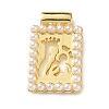 Brass & Plastic Pearl Pendants KK-L269-01G-04-1