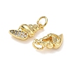 Brass Micro Pave Clear Cubic Zirconia Charms KK-L253-23G-01-2
