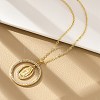 Brass Micro Pave Clear Cubic Zirconia Ring Pendant Necklaces NJEW-P322-A03-G-2