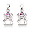 Brass Micro Pave Cubic Zirconia Pendants KK-N257-69P-1