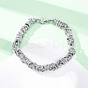304 Stainless Steel Byzantine Chain Bracelets for Women Men BJEW-R018-14P-1