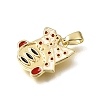 Brass with Red Enamel Charms KK-CBAA632-29G-2