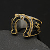 304 Stainless Steel Micro Pave Cubic Zirconia Finger Rings FS-WG5ACE0-02-4