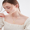 1Pc Stainless Steel Letter Rectangle Pendant Necklaces NJEW-LP0001-34K-G-4