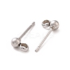 304 Stainless Steel Ear Stud Components LS-STAS-F227-18F-P-1