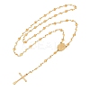 201 Stainless Steel Rosary Bead Necklaces NJEW-B143-06G-4
