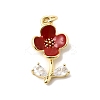 Brass Pave Clear Cubic Zirconia Pendants X-KK-G554-05G-03-1