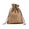 Polyester Imitation Burlap Packing Pouches Drawstring Bags ABAG-R005-9x12-15-3