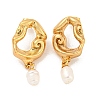304 Stainless Steel Twist Donut Stud Earrings LS-EJEW-G368-04G-1
