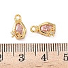 Brass with Cubic Zirconia Charms KK-D024-23B-G-3
