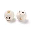 (Defective Closeout Sale: Wood Textured and Stain) Natural Wood Printed European Beads LS-WOOD-XCP0001-66-3