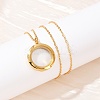 304 Stainless Steel Visible Flat Round Locket Pendant Pet Urn Ashes Necklaces NJEW-S455-08G-1