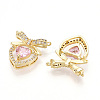 Brass Micro Pave Cubic Zirconia Pendants KK-T070-61B-2