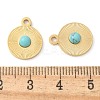 Synthetic Turquoisel Flat Round Charms STAS-Q345-33G-3