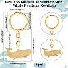 6Pcs Whale Stainless Steel Pendants Keychain KEYC-BBC0001-12B-2