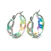 304 Stainless Steel Curb Chain Chunky Hoop Earrings for Women Ion Plating(IP) EJEW-P197-05MC-1