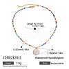 304 Stainless Steel Enamel White Flower Pendant Glass Seed Beaded Necklaces for Women FS-WGBCA12-04-1
