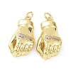 Rack Plating Brass with Cubic Zirconia Pendants KK-B076-12G-1