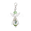 Angel Glass & ABS Plastic Imitation Pearl Pendant Decorations HJEW-JM03521-02-4