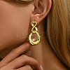 Fashionable Vintage Geometric Symbol Irregular Teardrop Brass Dangle Stud Earrings IJ5546-4