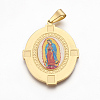 304 Stainless Steel Lady of Guadalupe Pendants STAS-F185-31G-1