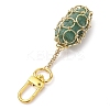 304 Stainless Steel Chain Pouch Natural Gemstone Pendant Decorations HJEW-JM01888-02-5
