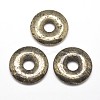 Donut/Pi Disc Natural Pyrite Pendants G-I125-33A-2