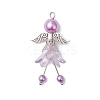 7Pcs 7 Colors Glass Pearl Pendants PALLOY-JF04120-3