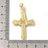 Cross Rack Plating Brass Micro Pave Clear Cubic Zirconia Pendant KK-U019-17G-01-3