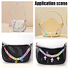 2Pcs 2 Style Rainbow Color Acrylic Curban Chain Bag Handles FIND-WR0006-44-6