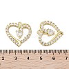 Rack Plating Heart Brass Micro Pave Cubic Zirconia Pendants KK-E102-04G-3