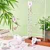 200Pcs 4 Styles Flower Printed Folding Paper Jewelry Display Cards for Bracelets CDIS-GA0001-05-5