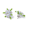 304 Stainless Steel Flower Stud Earrings EJEW-MZ00457-6