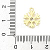 Christmas Brass Pave Clear Cubic Zirconia Charms KK-G548-04G-3
