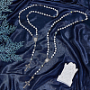 2Pcs White Round Glass Pearl Rosary Bead Necklaces NJEW-GO0001-13-4
