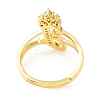 Clear Cubic Zirconia Initial Letter with Crown Adjustable Ring RJEW-M139-17J-3